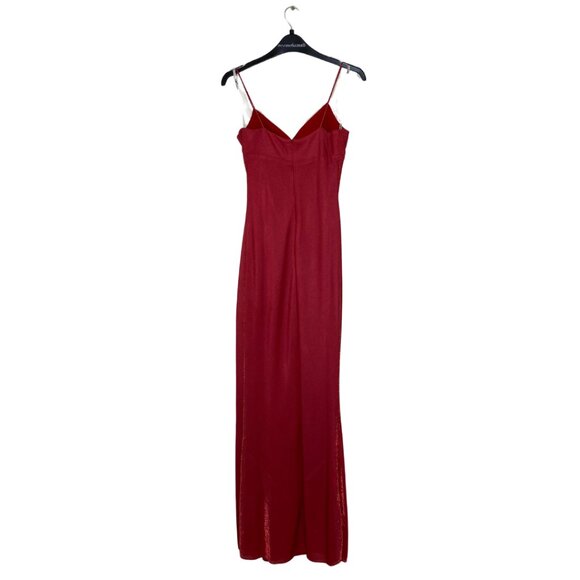 De Laru Collection Red Shimmer Sparkle Ruffle Gown - Picture 4 of 7